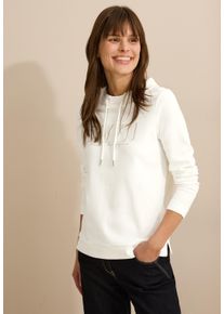 Cecil Damen Langarmshirt, weiß, casual, Gr. XL, bedruckt, Web, 100% Baumwolle, Shirts, mit Kragen