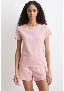 Marc O'Polo MARC O'POLO Damen T-Shirt "Mix & Match Cotton", Gr. M, rosa, Obermaterial: 100% Baumwolle, unifarben, casual, Shirts, mit dezenter Markenstickerei