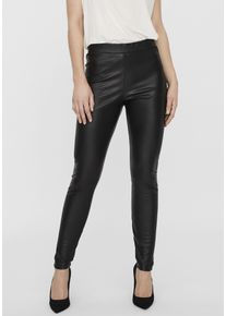 Véro Moda VERO MODA Damen Lederimitathose "VMGANA MR PL LEGGING", schwarz, modisch, Gr. XL, Obermaterial: 95% Polyester, 5% Elasthan, Hosen