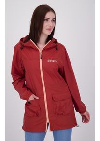 DEPROC Active Damen Regenmantel "ROBSON LONG WOMEN", rot, casual, Gr. 38, 100% Polyester, Mäntel, auch in Großen Größen erhältlich