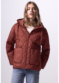 Damen Steppjacke, rot, casual, Gr. 46, STREET ONE STUDIO, gemustert, Stoff, Obermaterial, Futter und Füllung: 100% Polyester, Jacken, mit Kapuze