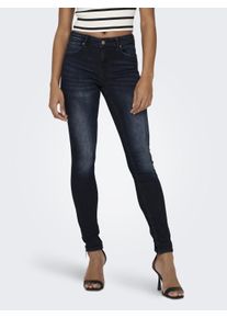 Only Damen Skinny-fit-Jeans "ONLKENDELL LIFE REG SK ANKLE", blau, casual, Gr. 32, unifarben, Denim/Jeans, Obermaterial: 92% Baumwolle, 6% Polyester,