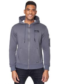 Rusty Neal Herren Sweatjacke, grau, Gr. S, meliert, 70% Baumwolle, 30% Polyester, Sweatjacken, mit stylischer Ärmeltasche