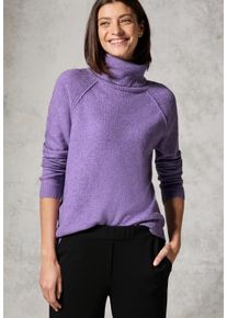 Cecil Damen Rollkragenpullover, lila, casual, Gr. XL, meliert, Strick, Obermaterial: 37% Baumwolle, 34% Polyacryl, 26% Polyester, 3% Elasthan,
