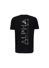 Herren T-Shirt "Alpha Industries Men - T-Shirts Backprint T-Shirt Camo Print", schwarz, Gr. M, Alpha Industries, Obermaterial: 100% Baumwolle, Shirts