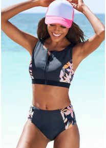 active by Lascana LASCANA ACTIVE Damen Bikini-Hose "Wave", blau, Gr. 36, unifarben, geblümt, Recycling-Polyamid, Badehosen, in höherer Form