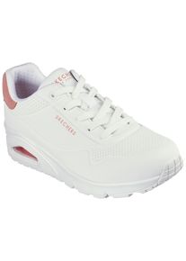 Skechers Damen Sneaker "UNO - POP BACK", Gr. 35, rosa, Lederimitat, Veloursleder, sportlich, Schuhe, Freizeitschuh, Halbschuh, Schnürschuh