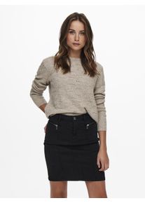 Only Damen Rundhalspullover "ONLLOLLI L/S PULLOVER KNT NOOS", grau, modisch, Gr. XS, meliert, Strick, Obermaterial: 82% Polyester, 15% Polyamid, 3%