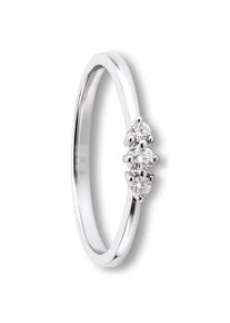 ONE ELEMENT Damen Diamantring "0.1 ct Diamant Brillant Ring aus 585 Weißgold", 56,mit Diamant, Weißgold 585-Diamanten, silber, Weißgold 585,