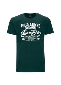Herren T-Shirt "MILWAUKEE", grün, casual, Gr. XXL, Ahorn Sportswear, bedruckt, 100% Baumwolle, Shirts, mit coolem Schriftzug-Print