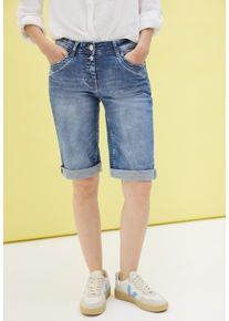 Cecil Damen Shorts "Style Toronto", blau, casual, Gr. 25, unifarben, Denim/Jeans, Obermaterial: 78% Baumwolle, 20% Polyester, 2% Elasthan, Hosen, im