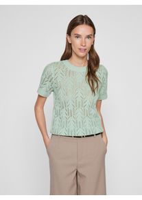 Vila Damen Kurzarmpullover "VICOTTI S/S O-NECK KNIT TOP - NOOS", grün, modisch, Gr. XXL, unifarben, Strick, Obermaterial: 100% Baumwolle, Pullover