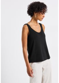 Street One Damen Trägertop, schwarz, casual, Gr. 46, unifarben, Stoff, 95% Viskose, 5% Elasthan, Tops, aus elastischem Materialmix