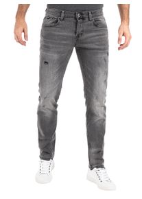 PEAK TIME Herren Slim-fit-Jeans "München", grau, Basic, Gr. 30, Abriebeffekte, Destroyed-Effekte, Denim/Jeans, Obermaterial: 87% Baumwolle, 9%