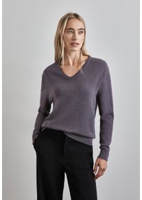 Street One Damen Strickpullover, grau, casual, Gr. 36, unifarben, Stoff, 50% Viskose, 28% Polyester, 22% Polyamid, Pullover, mit V-Ausschnitt