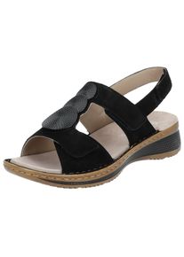 Ara Damen Keilsandalette "Ara Sandalen Veloursleder", Gr. 38, schwarz, Veloursleder, casual, Schuhe