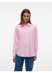 Véro Moda VERO MODA Damen Langarmbluse "VMFANNI LS SHIRT WVN GA NOOS", rosa, modisch, Gr. M, gestreift, Web, Obermaterial: 55% Polyester, 45% Baumwolle, Blusen