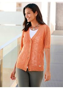 Casual Looks Damen Strickjacke, orange, Gr. 38, unifarben, 100% Polyacryl, Strickjacken