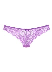 Lascana Damen String, Gr. 40, lila, Spitze, Obermaterial: 90% Polyamid, 10% Elasthan, Unterhosen, aus schöner Vollspitze und Schleife