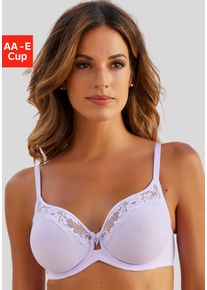 Lascana Damen Bügel-BH, Gr. 75, lila, Microtouch, Obermaterial: 86% Polyamid, 14% Elasthan, feminin, BHs, mit feiner Spitzenborte und Zierschleife