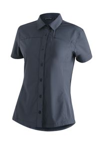 Maier Sports Damen Funktionsbluse "Magos S/S W", grau, Gr. 46, 94% Polyester (recycelt); 6% Elasthan, Blusen, Damen Hemdbluse, atmungsaktives