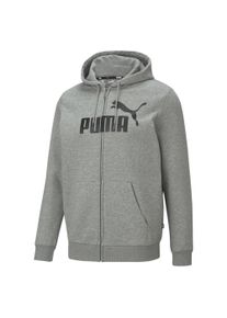 Puma Herren Kapuzensweatshirt "ESS BIG LOGO FZ HOODIE FL", grau, sportlich, Gr. XXL, bedruckt, Fleece, Obermaterial: 66% Baumwolle, 34% Polyester,