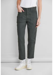 Street One Damen Cargohose, grün, casual, Gr. 34, unifarben, Web, 97% Baumwolle, 3% Elasthan, Hosen, High Waist
