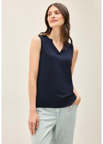 Cecil Damen Tunikashirturban navy blau, casual, Gr. XXL, unifarben, Web, Stoff, 50% Modal, 50% Baumwolle, Shirts, im Tunika-Style