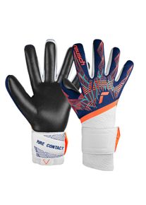 Reusch Damen Torwarthandschuhe "Pure Contact Gold", blau, sportlich, Gr. 9, mehrfarbig, 80% Elastodien, 13% Polyester, 6% Polyamid, 1% Polyurethan,