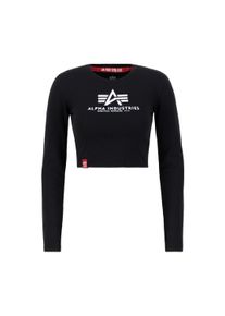 Damen Sweater "Alpha Industries Women - Longsleeves Basic Cropped Longsleeve W", schwarz, Gr. M, Alpha Industries, Obermaterial: 95% Baumwolle, 5%