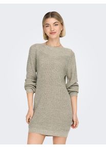 Jacqueline de Yong JDY Damen Minikleid "JDYWHITNEY MEGAN L/S BOAT DRESS KNT NOOS", beige, modisch, Gr. S, Rippstrick, Obermaterial: 88% Polyacryl, 12% Polyester, Kleider