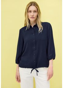 Cecil Damen Hemdbluseurban navy blau, casual, Gr. XXL, unifarben, Stoff, 95% Viskose, 5% Nylon, Blusen, mit 3/4 Ärmeln