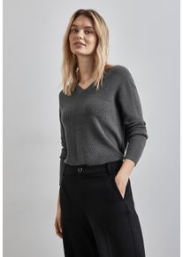Street One Damen Strickpullover, grau, casual, Gr. 36, unifarben, Stoff, 50% Viskose, 28% Polyester, 22% Polyamid, Pullover, aus Feinstrick