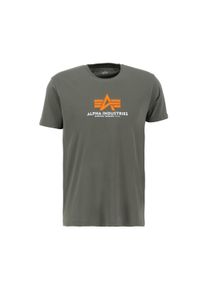 Herren T-Shirt "Alpha Industries Men - T-Shirts Basic T-Shirt BL Rubber", grün, Gr. L, Alpha Industries, Obermaterial: 90% Baumwolle, 10% Polyester,