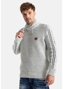 Cipo & Baxx CIPO & BAXX Herren Kapuzenpullover, grau, modisch, Gr. S, Strick, Obermaterial: 100% Polyacryl, Pullover