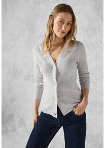 Cecil Damen Cardigan, weiß, casual, Gr. XXL, unifarben, Stoff, 33% Polyester, 31% Polyacryl, 24% Baumwolle, 12% Nylon, Strickjacken, mit V-Ausschnitt