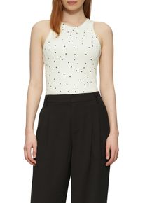 QS Damen Tanktop, beige, casual, Gr. XS, bedruckt, Web, Obermaterial: 93% Baumwolle, 7% Elasthan, Tops, mit All-Over Print