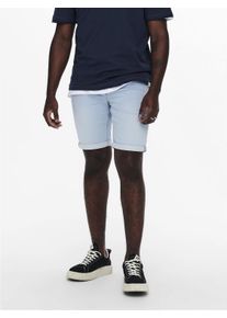 Only & Sons ONLY & SONS Herren Jeansshorts "ONSPLY LIGHT BLUE 5189 SHORTS DNM NOOS", blau, modisch, Gr. S, unifarben, Denim/Jeans, Obermaterial: 72% Baumwolle,