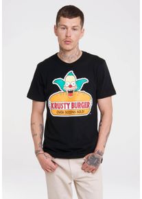 logoshirt Herren T-Shirt "Simpsons - Krusty Burger", schwarz, casual, Gr. S, bedruckt, 100% Baumwolle, Shirts, mit lizenziertem Originaldesign