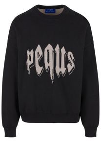 PEQUS Herren Rundhalspullover "PEQUS PEQUS Mythic Knit Sweater", schwarz, klassisch, Gr. S, mehrfarbig, 100% Baumwolle, Pullover