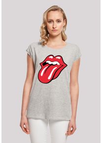 F4NT4STIC Damen T-Shirt "The Rolling Stones Zunge", grau, casual, Gr. L, Obermaterial: 100% Baumwolle, Shirts, Premium Qualität