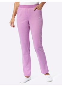 Classic Basics Damen Schlupfhose, lila, Gr. 22, unifarben, 97% Baumwolle, 3% Elasthan, Hosen