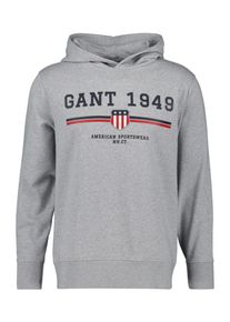 Gant Herren Kapuzensweatshirt "GRAPHIC HOODIE", grau, casual, Gr. M, Sweatware, Obermaterial: 80% Baumwolle, 20% Polyester, Sweatshirts,
