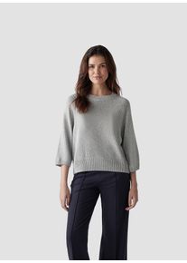 Lecomte Damen Strickpullover "Lecomte Strickpullover mit 3/4-Ärmeln", grau, feminin, Gr. 38, unifarben, 84%Viskose 16%Polyester, Pullover