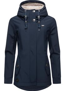 Ragwear Damen Softshelljacke "Monadde Softshell", blau, casual, Gr. L, Obermaterial: 97% Polyester, 3% Elasthan, Innenfutter 100% Polyester, Jacken,