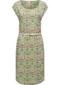 Ragwear Damen Shirtkleid "Lilithe Ikat", grün, modisch, Gr. L, Material: 50% Baumwolle, 50% Modal, Kleider, stylisches Damen Sommerkleid mit