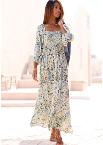 Buffalo Damen Maxikleid, blau, modisch, Gr. 36, bedruckt, Web, Obermaterial: 100% Viskose, Kleider