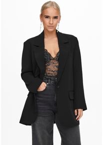 Only Damen Longblazer "ONLLANA-BERRY L/S OVS BLAZER TLR NOOS", schwarz, modisch, Gr. 36, unifarben, Web, Obermaterial: 87% Polyester, 13% Elasthan,