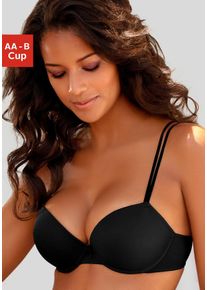 Lascana Damen Push-up-BH, Gr. 75, schwarz, Microtouch, Obermaterial: 82% Polyamid (TACTEL), 18% Elasthan (LYCRA), klassisch, BHs, mit Bügel, für