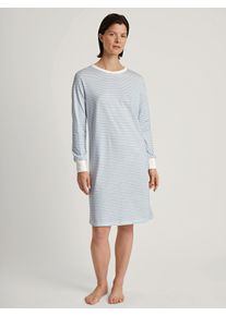 Calida Damen Nachthemd "Cotton Stripes", Gr. XS, blau, Single Jersey, Obermaterial: 100% Baumwolle, gestreift, klassisch, Kleider, mit soften